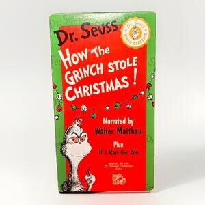 Dr. Seuss How The Grinch Stole Christmas VHS Walter Matthau + If I Ran the Zoo